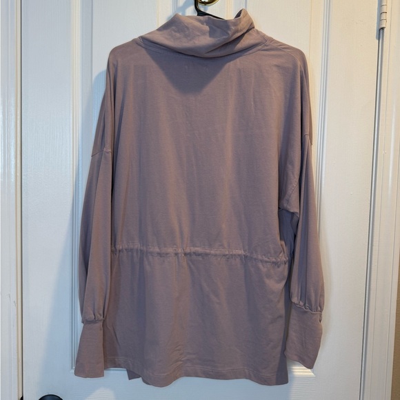 Grey State Mauve Purple Drawstring Cinch Waist Mock Neck Sweatshirt Size 0 - Picture 6 of 7